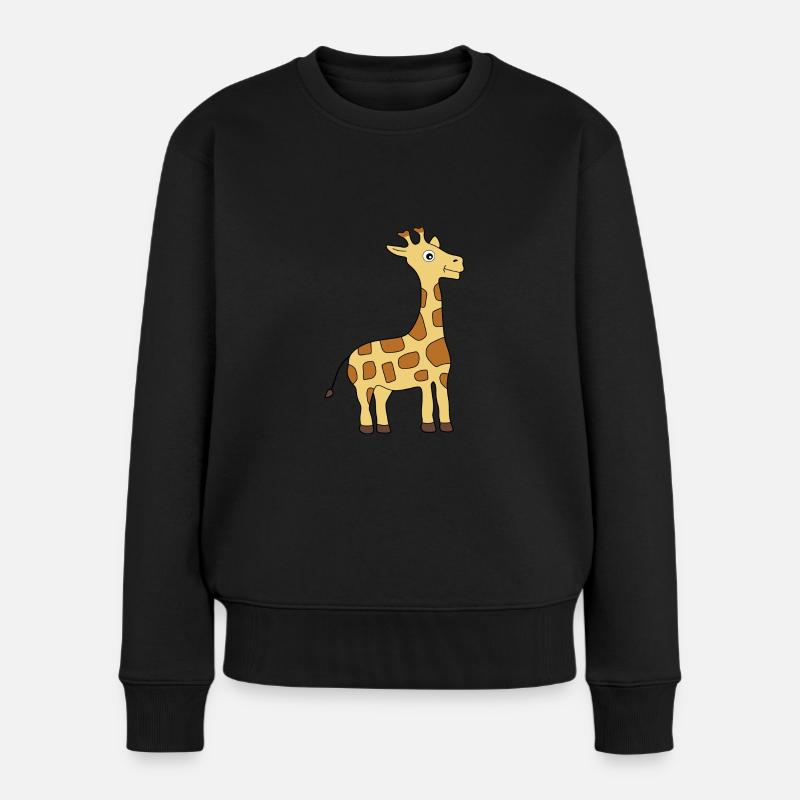 Giraffe lustig - Frauen Premium Bio Pullover - Schwarz