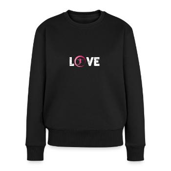 Sporty Hobby Leidenschaft Handball - Frauen Premium Bio Pullover - Schwarz - Vorne - Julia (174cm)