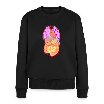 Anatomie Organe - Frauen Premium Bio Pullover - Schwarz - Vorne - Julia (174cm)