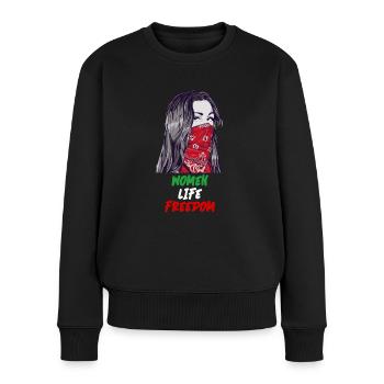 Women Life Freedom Iranische Flagge Frauenrechte - Frauen Premium Bio Pullover - Schwarz - Vorne - Julia (174cm)