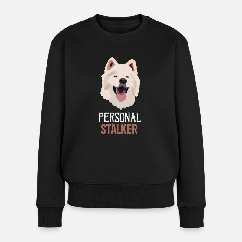 Personal Stalker Samojede - Frauen Premium Bio Pullover - Schwarz