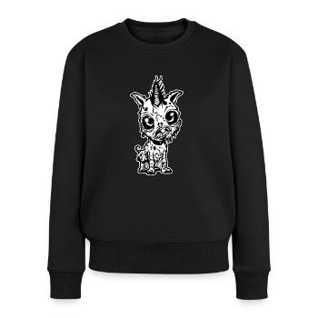 Niedliches Baby-Zombie-Einhorn - Frauen Premium Bio Pullover - Schwarz - Vorne - Julia (174cm)