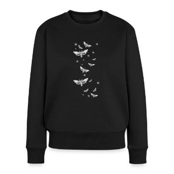 motte, gothic, sterne,fünfeck,dark,symbole - Frauen Premium Bio Pullover - Schwarz - Vorne - Julia (174cm)