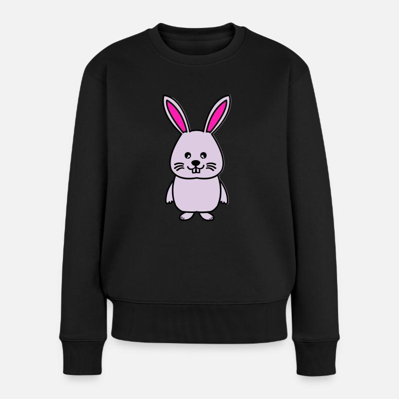 hase comic - Frauen Premium Bio Pullover - Schwarz