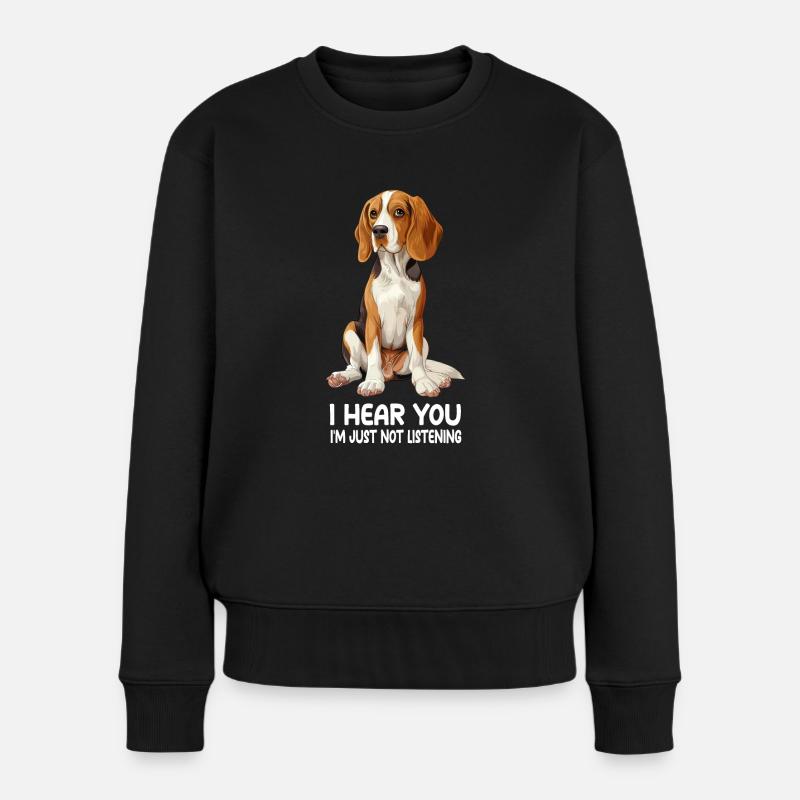 Beagle - Frauen Premium Bio Pullover - Schwarz