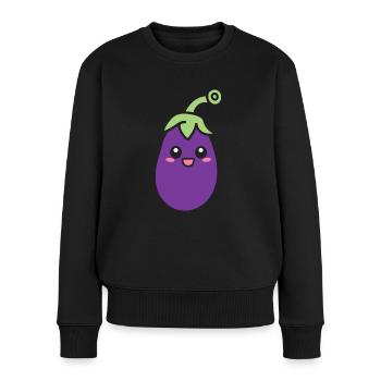Aubergine - Pull Premium bio Femme - noir - Devant - Julia (174cm)