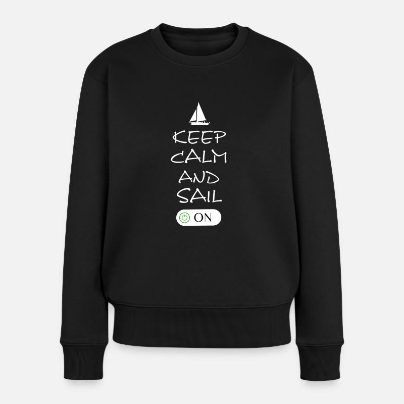 Segeln Segelboot Sailing - Frauen Premium Bio Pullover - Schwarz