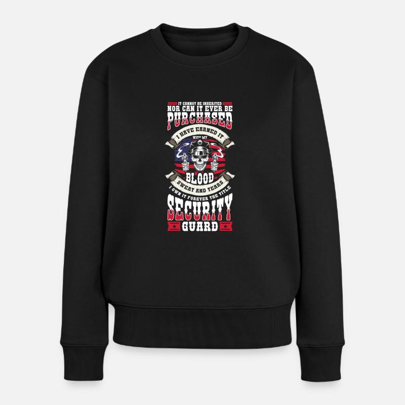 Wachmann Beruf Türsteher Wache - Frauen Premium Bio Pullover - Schwarz