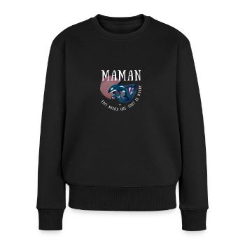Mama Muttertag - Frauen Premium Bio Pullover - Schwarz - Vorne - Julia (174cm)