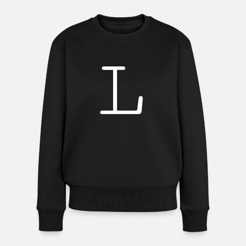 L Anfangsbuchstabe - Frauen Premium Bio Pullover - Schwarz