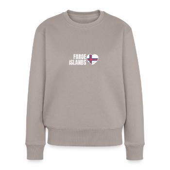 Färöer Inseln - Frauen Premium Bio Pullover - Taupe - Vorne - Julia (174cm)