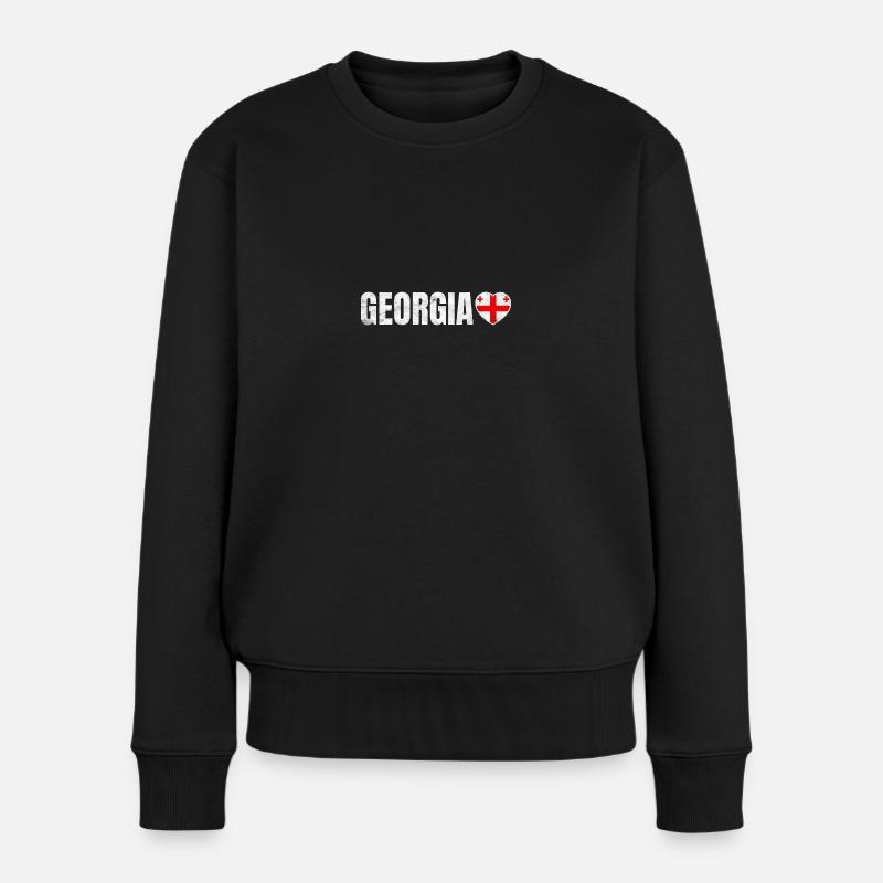 Georgien - Frauen Premium Bio Pullover - Schwarz
