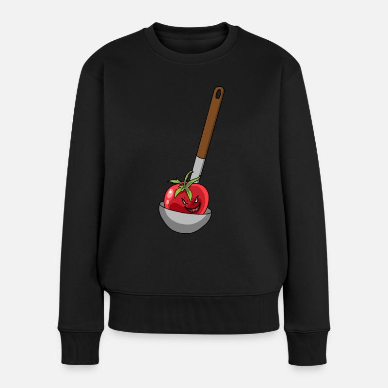 Suppenkelle Tomaten Tomate Koch Köche Köchin - Frauen Premium Bio Pullover - Schwarz