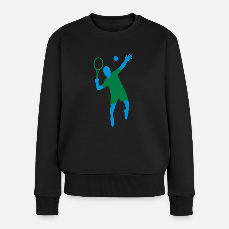 Tennis - Frauen Premium Bio Pullover - Schwarz