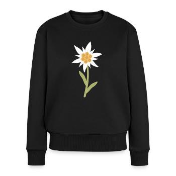 Fleur d’edelweiss - Pull Premium bio Femme - noir - Devant - Julia (174cm)