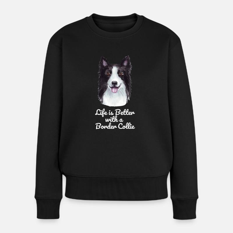 Border Collie - Frauen Premium Bio Pullover - Schwarz