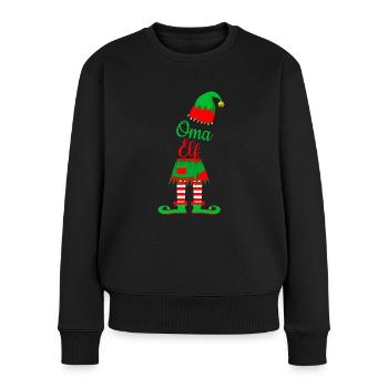 Oma Elf - Frauen Premium Bio Pullover - Schwarz - Vorne - Julia (174cm)