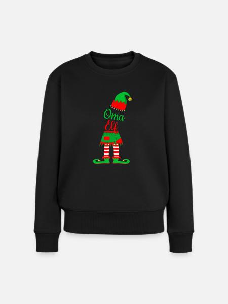 Oma Elf - Frauen Premium Bio Pullover - Schwarz