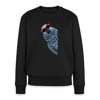 Afrikanisches Graupapagei Geschenk - Frauen Premium Bio Pullover - Schwarz - Vorne - Julia (174cm)