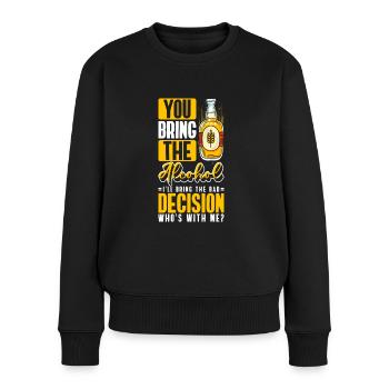 Alcoholic Alcohol Excess Drinker Pub - Women's Premium Organic Jumper - black - Front - Julia (174cm)