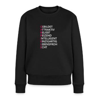 Gabriele Name Geschenk - Frauen Premium Bio Pullover - Schwarz - Vorne - Julia (174cm)