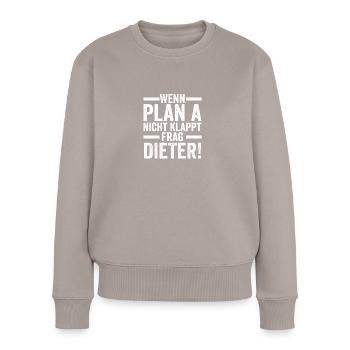 Vorname Dieter - Frauen Premium Bio Pullover - Taupe - Vorne - Julia (174cm)