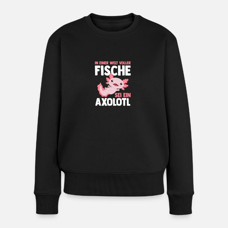 Axolotl - Frauen Premium Bio Pullover - Schwarz