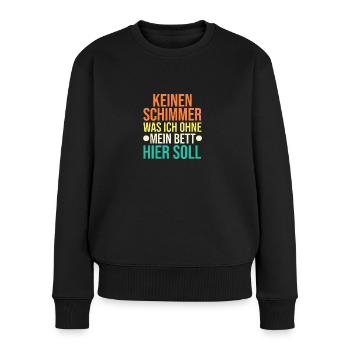 Late riser Shlafen lazy - Women's Premium Organic Jumper - black - Front - Julia (174cm)
