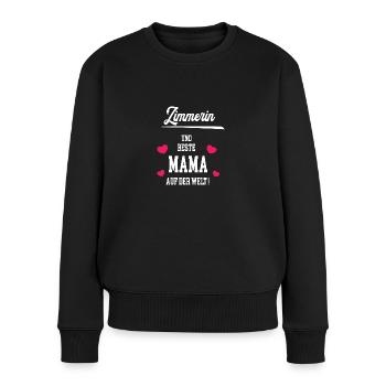 Zimmerin Beste Mama Muttertag Geburtstag Zimmerei - Frauen Premium Bio Pullover - Schwarz - Vorne - Julia (174cm)
