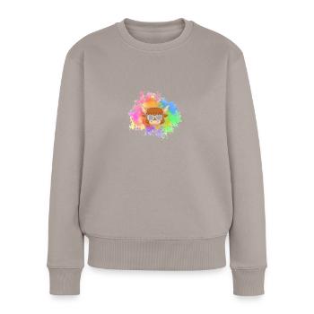 Büffel Rind Ochsen - Frauen Premium Bio Pullover - Taupe - Vorne - Julia (174cm)