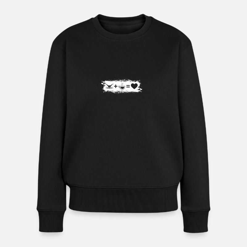 Grunge Rectangle - Coeur - Café - Baignade - - Pull Premium bio Femme - noir