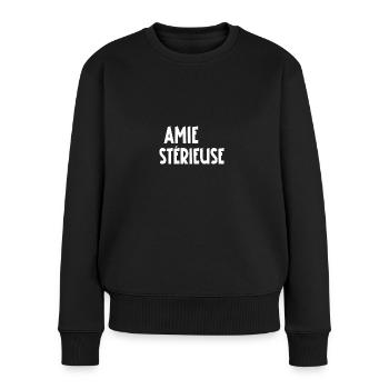 amie stérieuse - Pull Premium bio Femme - noir - Devant - Julia (174cm)