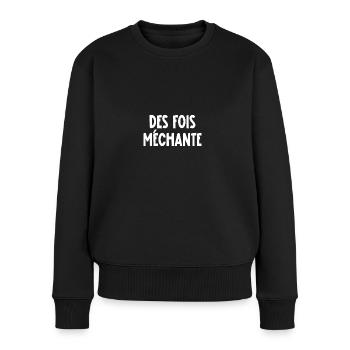 des fois méchante - Pull Premium bio Femme - noir - Devant - Julia (174cm)