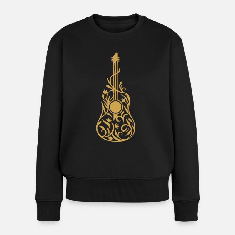 Gitarre - Frauen Premium Bio Pullover - Schwarz