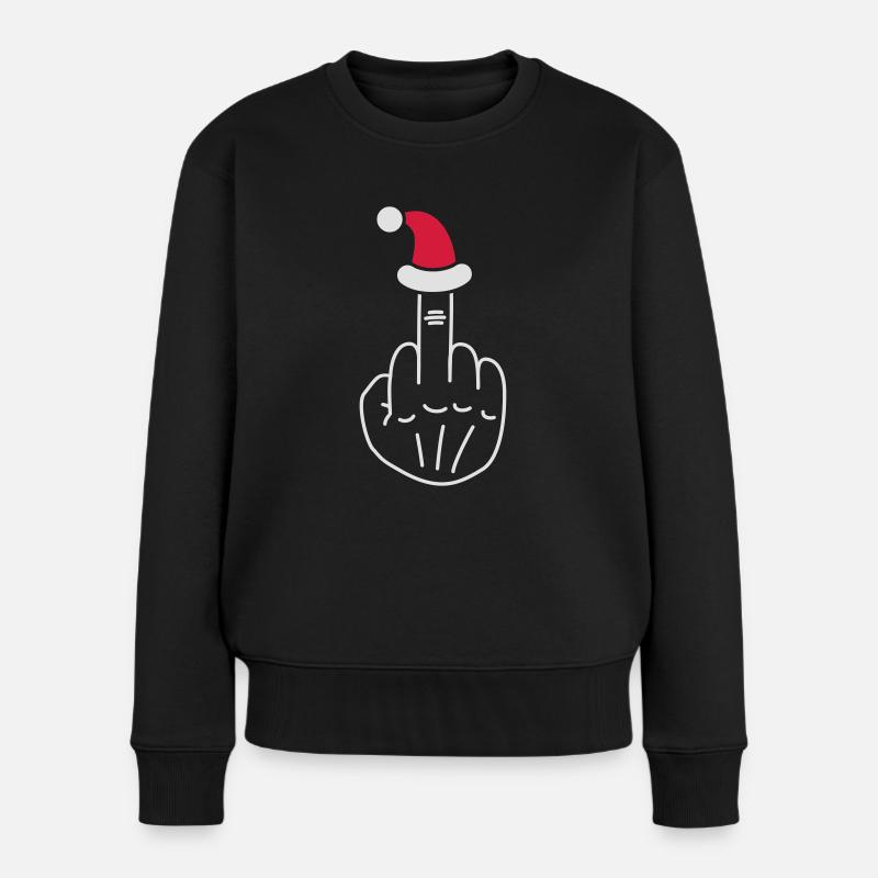 Weihnachtsmuffel - Frauen Premium Bio Pullover - Schwarz
