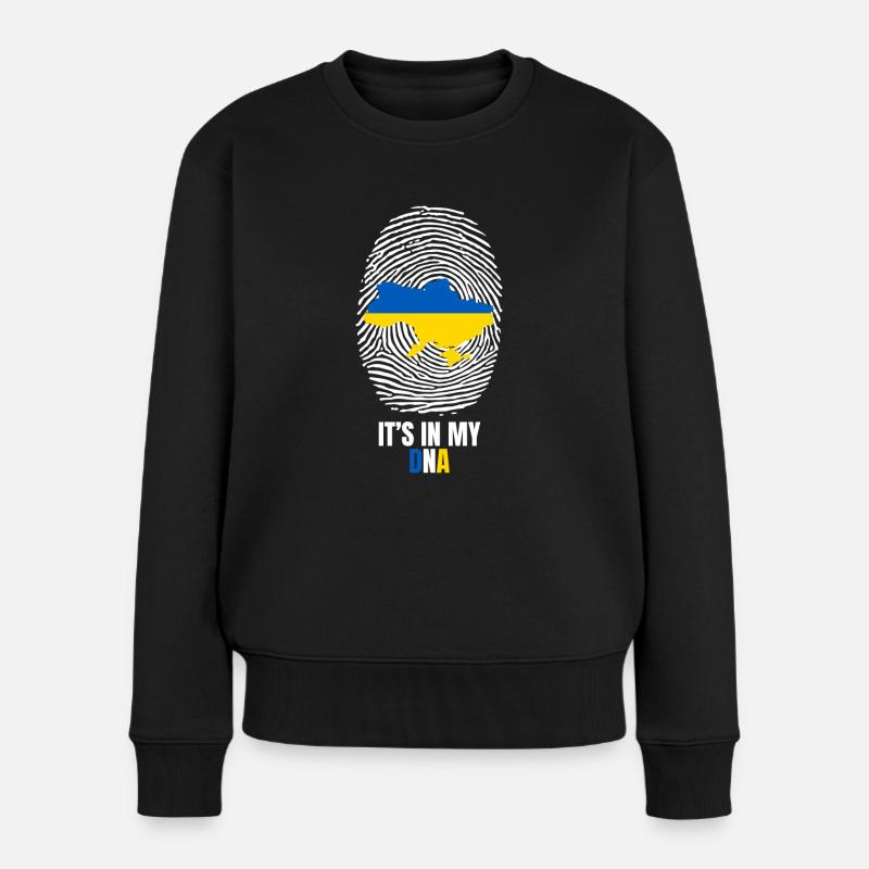 Aimer l’Ukraine C’est dans mon ADN Cadeau - Pull Premium bio Femme - noir