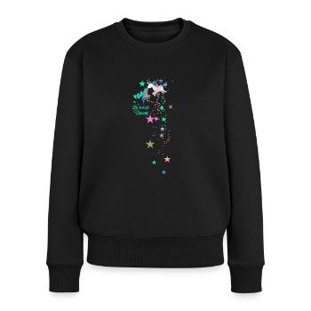 kotzendes einhorn,einhorn,sterne,einhorn - Frauen Premium Bio Pullover - Schwarz - Vorne - Julia (174cm)