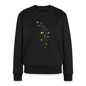 sterne,bunte sterne,stern, illustration,LGBT - Frauen Premium Bio Pullover - Schwarz - Vorne - Julia (174cm)