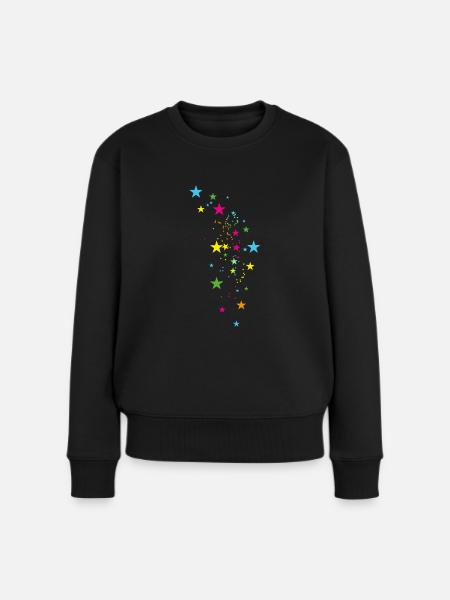 sterne,bunte sterne,stern, illustration,LGBT - Frauen Premium Bio Pullover - Schwarz
