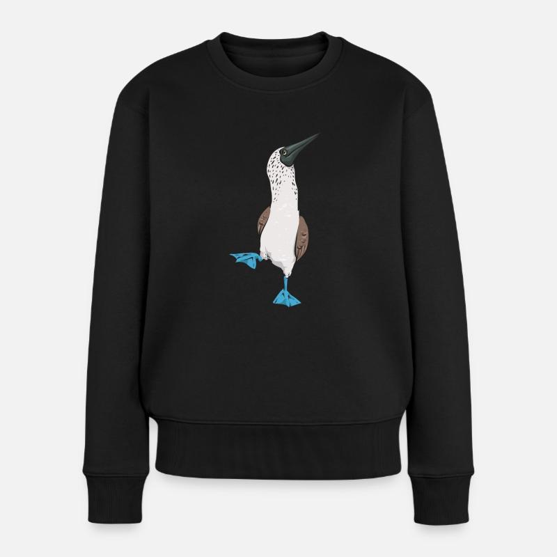 Blaufußtölpel Blue-footed Booby Seevogel - Frauen Premium Bio Pullover - Schwarz