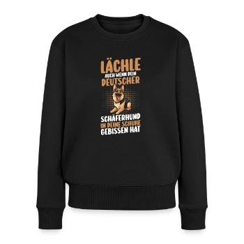 Hund Deutscher Schäferhund - Frauen Premium Bio Pullover - Schwarz - Vorne - Julia (174cm)