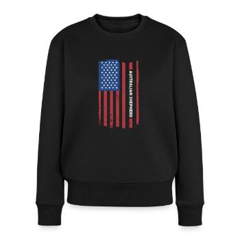 Chien Aussie Us Drapeau - Pull Premium bio Femme - noir - Devant - Julia (174cm)