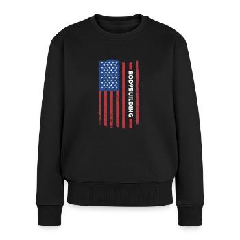 Sport Us Drapeau Musculation - Pull Premium bio Femme - noir - Devant - Julia (174cm)