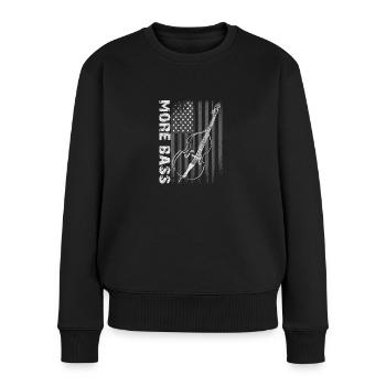 More Bass Double Bass with American Flag - Women's Premium Organic Jumper - black - Front - Julia (174cm)