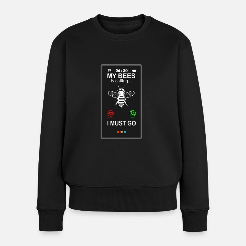 Hobby Imker Bienenzüchter ruft an Geschenkidee - Frauen Premium Bio Pullover - Schwarz