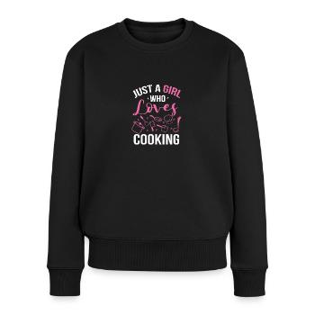 Köchin Kochen Restaurant Kochkunst - Frauen Premium Bio Pullover - Schwarz - Vorne - Julia (174cm)