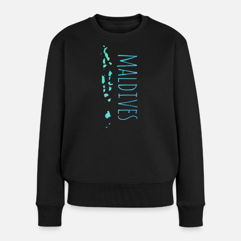Maldives - Frauen Premium Bio Pullover - Schwarz