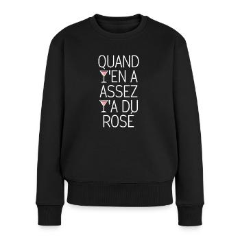 Quand y'en a assez y'a du rosé - Pull Premium bio Femme - noir - Devant - Julia (174cm)