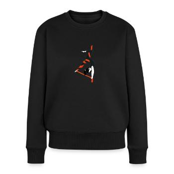Aerial Silks Vertikaltuchakrobatik - Frauen Premium Bio Pullover - Schwarz - Vorne - Julia (174cm)