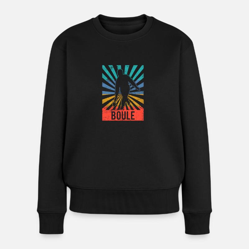 Boule Pétanque Sport Geschenk - Frauen Premium Bio Pullover - Schwarz